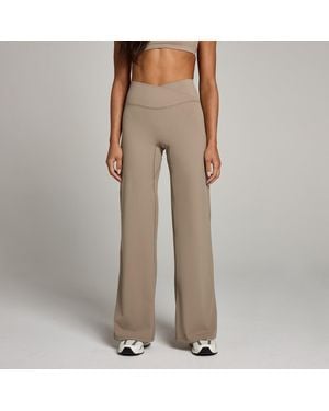 Mp Studio Cross Over Wide Leg Legging - Natural