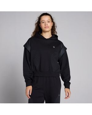 Mp Teo Graphic Crop Hoodie - Black