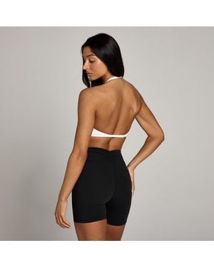 Mp Sujetador Deportivo Con Espalda Abierta Y Cuello Halter Teo Para Mujer De - Negro