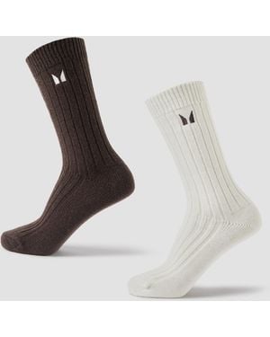 Mp Chunky Knit Lifestyle Socks (2 Pack) - White