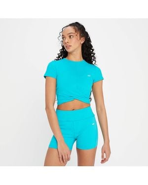Mp Power Short Sleeve Crop Top - Blue