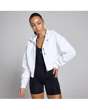 Mp Teo Zip Through Hoodie - White
