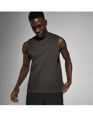 Mp Teo Washed Drop Armhole Tank Top - Black