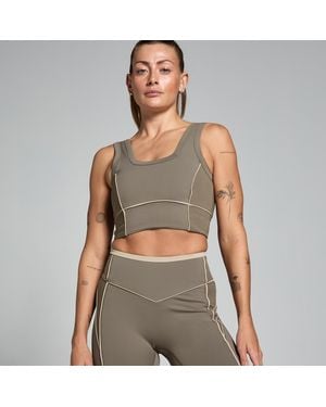 Mp Teo Contrast Texture Sports Bra - Green