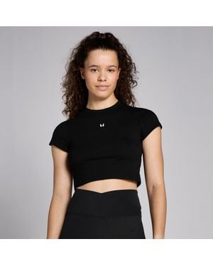 Mp Basics Body Fit Short Sleeve Crop T-Shirt - Black