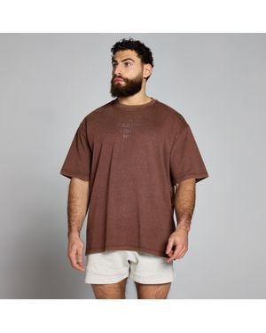 Mp Camiseta Lavada Con Estaado Gráfico Origin De - Marrón