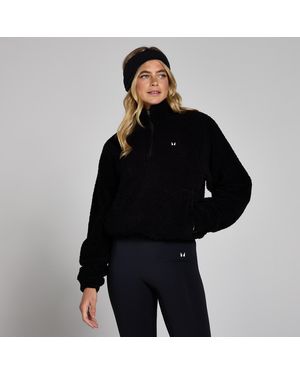 Mp Cropped Borg 1/4 Zip Fleece - Black
