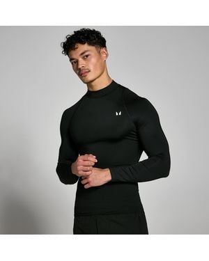 Mp Camiseta Interior De Entrenamiento De Manga Larga Y Cuello Alto Para Hombre De - Negro