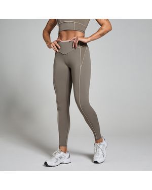 Mp Teo Contrast Texture Leggings - Grey