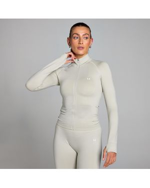 Mp Shape Seamless Zip Through Jacket - Grey