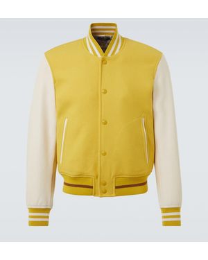 Tom Ford Wool And Leather Varsity Jacket - Yellow