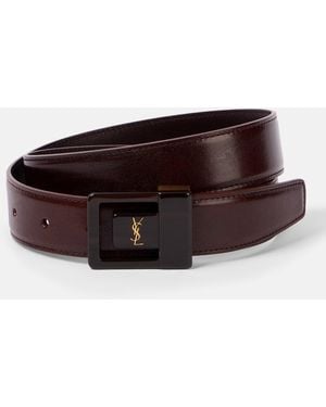 Saint Laurent La 66 Leather Belt - Brown