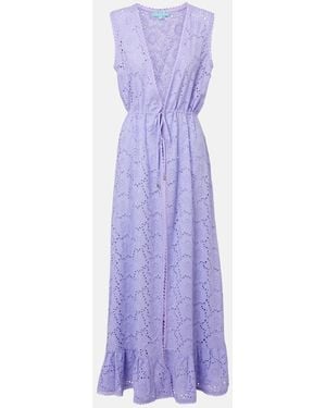 Melissa Odabash Tessa Cotton Lace Beach Cover-Up - Purple