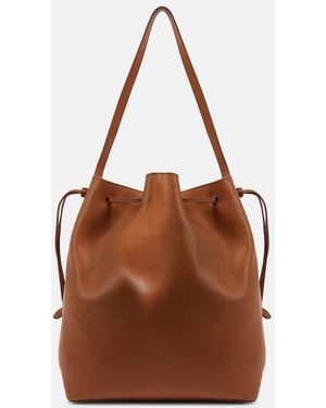The Row Belvedere Leather Tote Bag - Brown