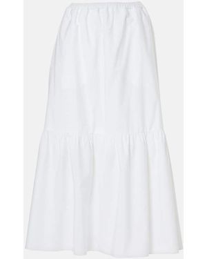 Patou Tiered Cotton Maxi Skirt - White