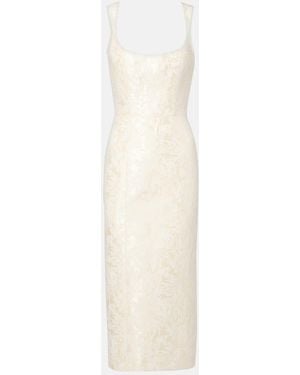 Markarian Numa Velvet Midi Dress - White