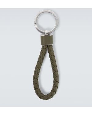 Bottega Veneta Intreccio Leather Keychain - Green