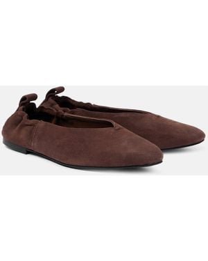 A.Emery Suede Pointed-Toe Ballet Flats - Brown