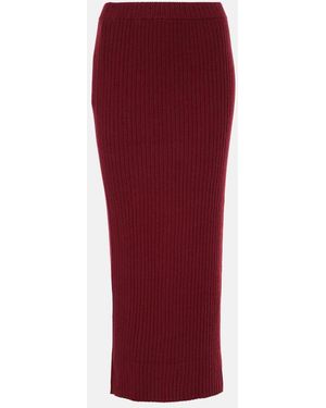 Jardin Des Orangers Cashmere Midi Skirt - Red