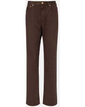 Blazé Milano Paso Embroidered Straight Jeans - Brown