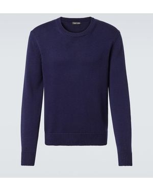 Tom Ford Cotton And Silk Sweater - Blue