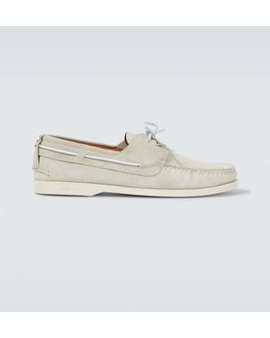 Kiton Leather Boat Shoes - White