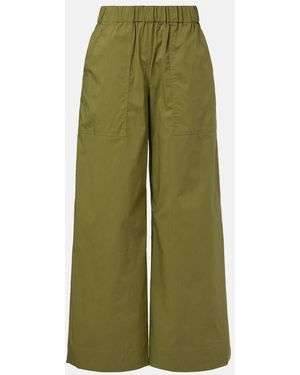 Jonathan Simkhai Arden Cotton-Blend Wide-Leg Pants - Green