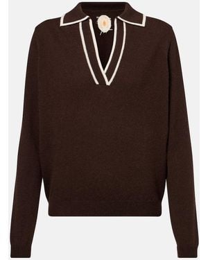 Jardin Des Orangers Wool And Cashmere Polo Sweater - Brown