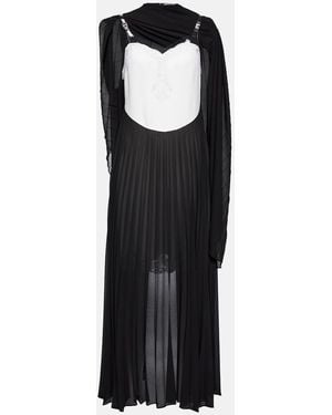 Christopher Kane Mrs Robinson Lac-Trimmed Midi Dress With Cape - Black