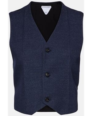 Bottega Veneta Wool Drill Vest - Blue
