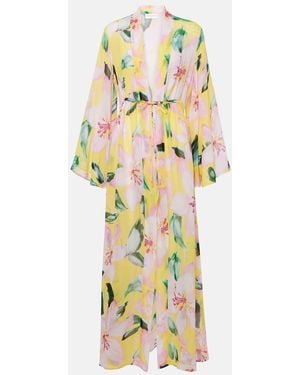 Alexandra Miro Betty Floral Kaftan - Metallic