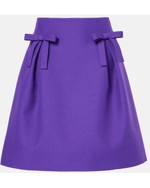 Valentino Crepe Couture Bow-Detail Miniskirt - Purple