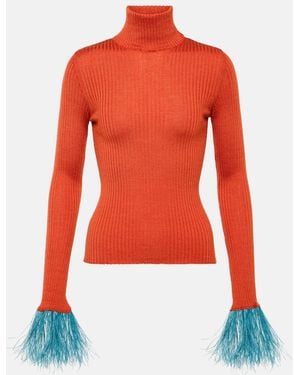 La DoubleJ High Kick Cashmere And Silk Top - Red