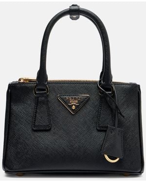 Prada Galleria Saffiano Mini Leather Tote Bag - Black
