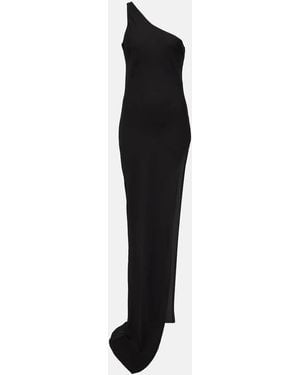 Monot One-Shoulder Chiffon Maxi Dress - Black