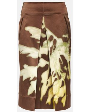 JACQUES WEI Printed Midi Skirt - Metallic