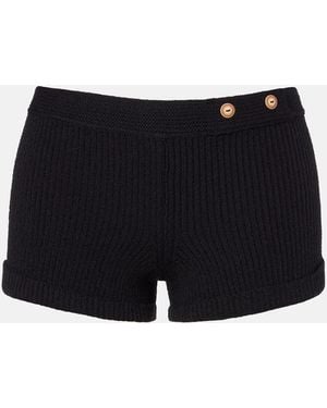 Isabel Marant Diha Knitted Wool-Blend Shorts - Black
