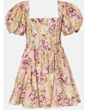 Agua Bendita Caramelo Florecer Cotton Minidress - Pink