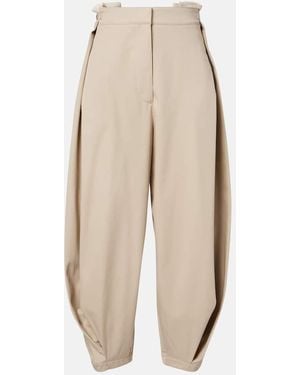 Loewe Cotton And Silk Twill Balloon Pants - Natural