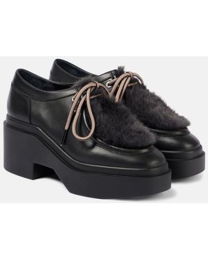 Robert Clergerie Norton Leather Platform Flats - Black
