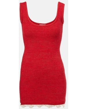 Magda Butrym Lace-Trimmed Minidress - Red