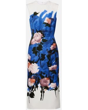 Erdem Floral Cotton-Blend Midi Dress - Blue