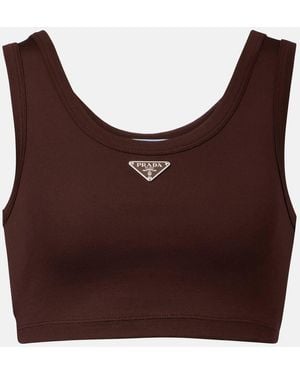 Prada Cotton Crop Top - Purple