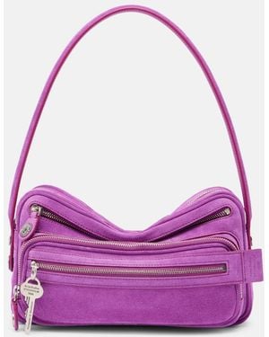 Acne Studios Camero Party Suede Shoulder Bag - Purple
