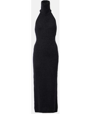 Magda Butrym Halterneck Mohair-Blend Maxi Dress - Blue
