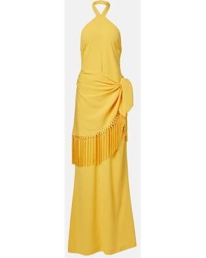 ‎Taller Marmo Meteora Open-Back Crepe Cady Gown - Metallic