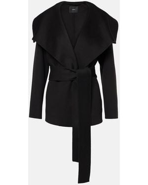 JOSEPH Adrienne Wool And Cashmere Wrap Coat - Black