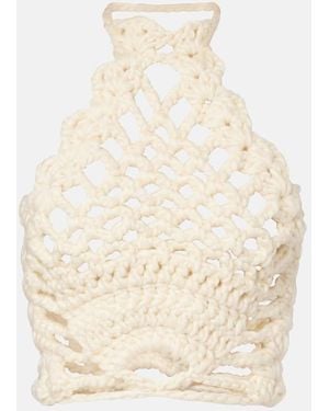 Magda Butrym Crochet Halterneck Top - Natural