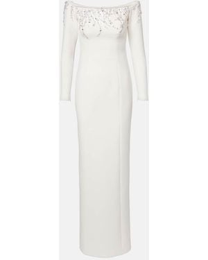 Safiyaa Bridal Gioia Embellished Crepe Gown - White