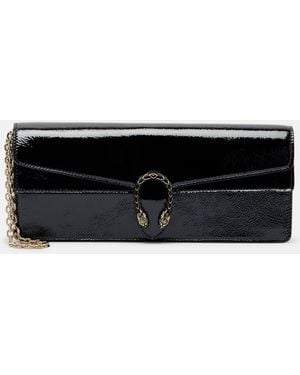 Gucci Dionysus Patent Leather Clutch - Black